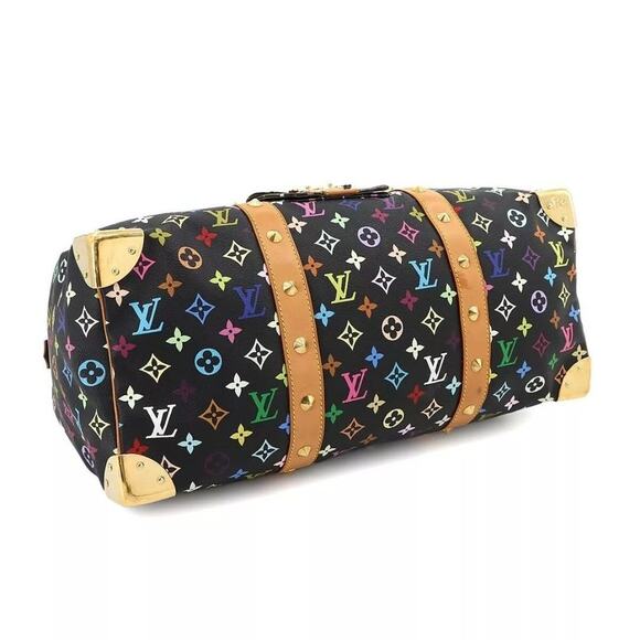 LOUIS VUITTON Monogram Multi Color Keepall 45 Luggage Noir M92640 Purse - Picture 4 of 8